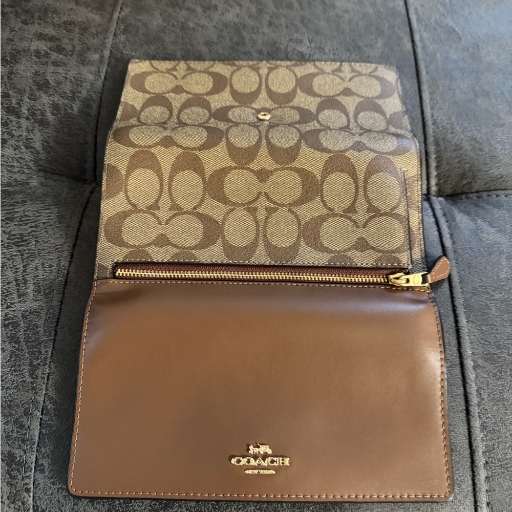 Coach Tan and Brown Signature Crossbody Bag and Wallet Set - Picture 11 of 15